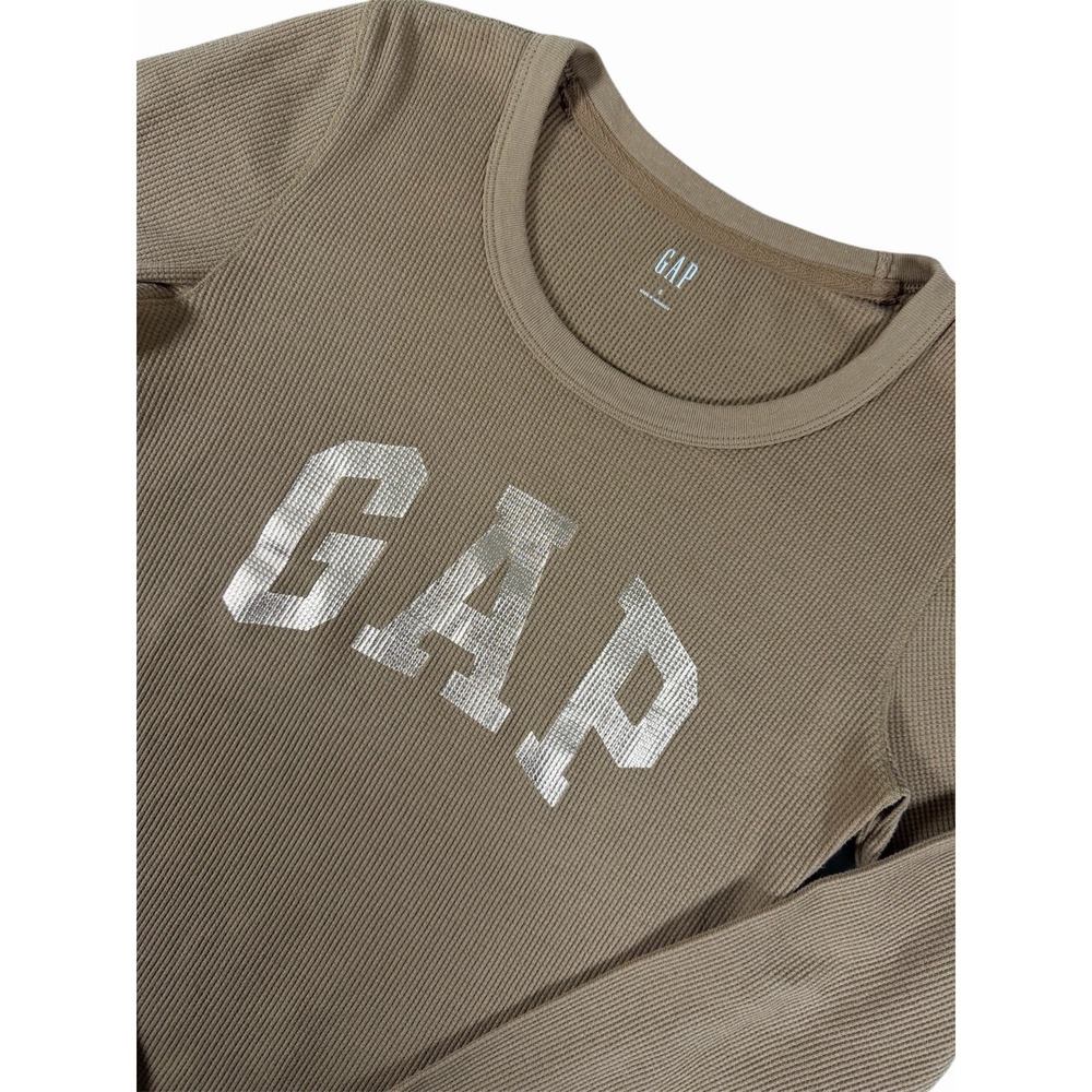 Brown GAP Women's Long Sleeve Shirt Size Small 100% Cotton Crewneck Women's
